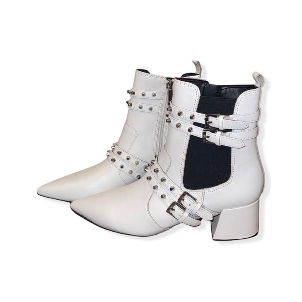 Kendall + Kylie White Studded Booties